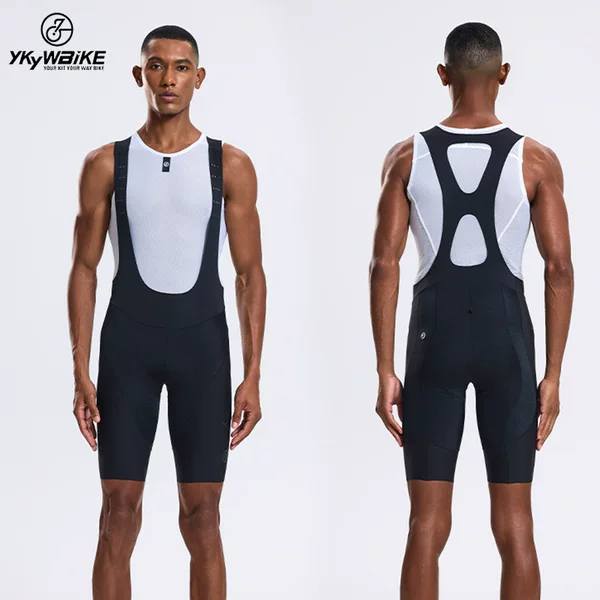 New Foreign Trade Cycling Bib Shorts for Men, Sweat-Absorbent and Breathable, Bicycle Sports Double-Arrow Cushion Cycling Pants Wholesale
