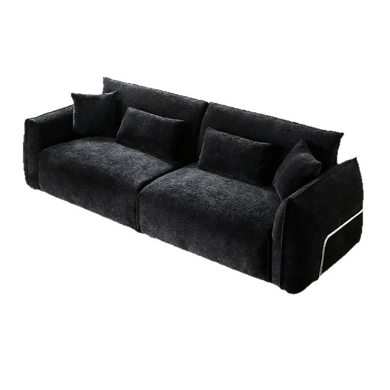 Sofá de frijol negro Bauhaus tela negra sala de estar diseño directo moderno impermeable antipollución tipo pequeño hogar