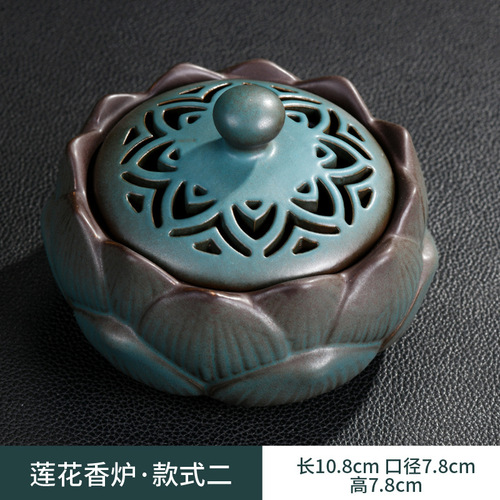 Retro ceramic plate incense burner creative home furnishings Zen aromatherapy burner mosquito repellent burner cross-border home indoor sandalwood burner