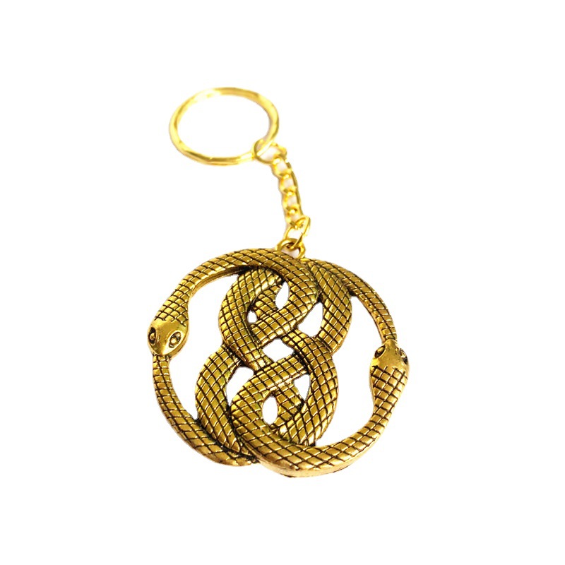 Portachiavi a forma di serpente in metallo da 25 mm, alla moda, di alta qualità, di alta qualità_voghion.com