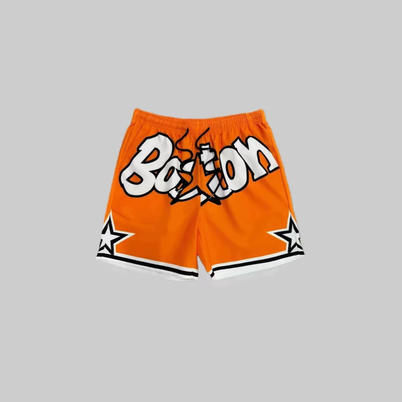 2025 Summer New Men's 3D Digital Print Casual Loose Shorts with American Lettering, Fashionable and Versatile Casual Wear