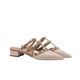 2025 Spring New Pointed Rivet Sandals Women's Outer Wear Thick Heel Lazy Shoes Nail Bag Head High Heel Half Slippers