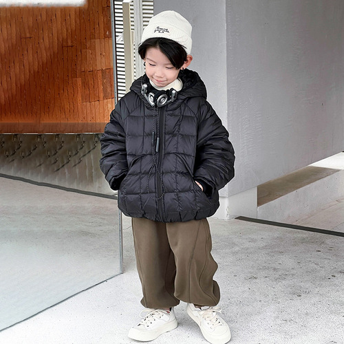 Children's Down Jacket Winter  New White Duck Down Boys' Short Winter Coat Thick Children's Outerwear Trendy