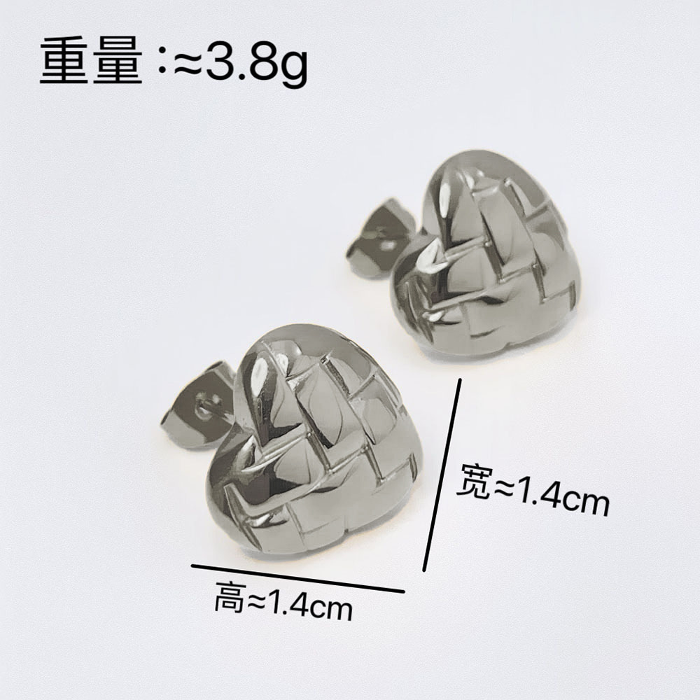 Pendientes de acero inoxidable a rayas cuadradas de tendencia de alta gama transfronteriza europea y americana Pendientes de 18K de lujo ligero para mujer al por mayor