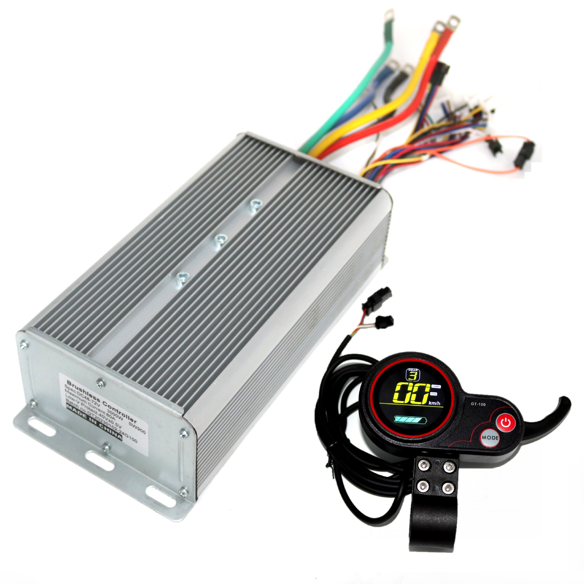 ZUNCONTROL electric motorcycle 24G48-72V3000W80A brushless controller GT100 instrument