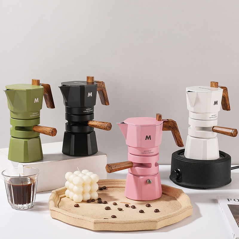 Temperature Control Double Valve Mocha Pot Italian Designer New Double Valve Three Cup 120ml Italian Espresso Pot