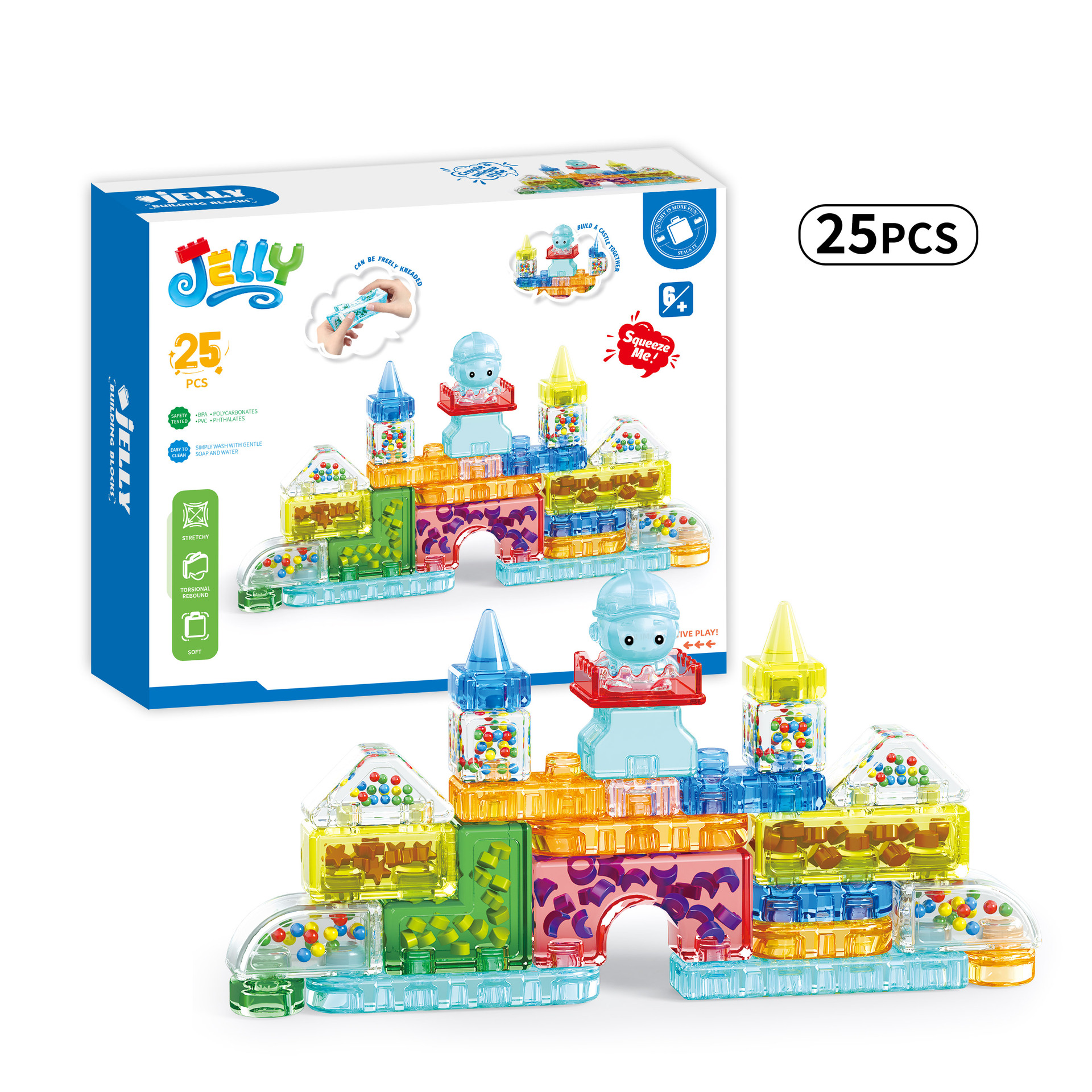 cross-border jelly building blocks building blocks of flexible glue educational building blocks enlightenment creative science and education children‘s toys