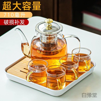 茶壶日式耐热玻璃茶具套装家用单壶功夫茶杯过滤花茶壶红茶泡茶器|ru