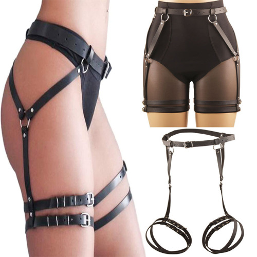 European and American Cross-border Jewelry Queen Leather Belt Amazon Adult Erotic Black Leather Restraint Performance Waist Belt