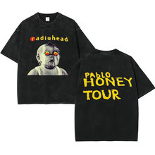 Radiohead Honey Tour Rock Band Vintage Harajuku Washed T-shi