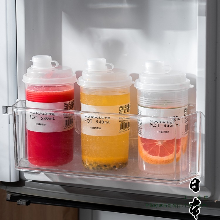 日本輸入ミニ冷水ポット携帯食品級プラスチック耐高温冷蔵庫ジュースレモン水冷抽出カップ|undefined