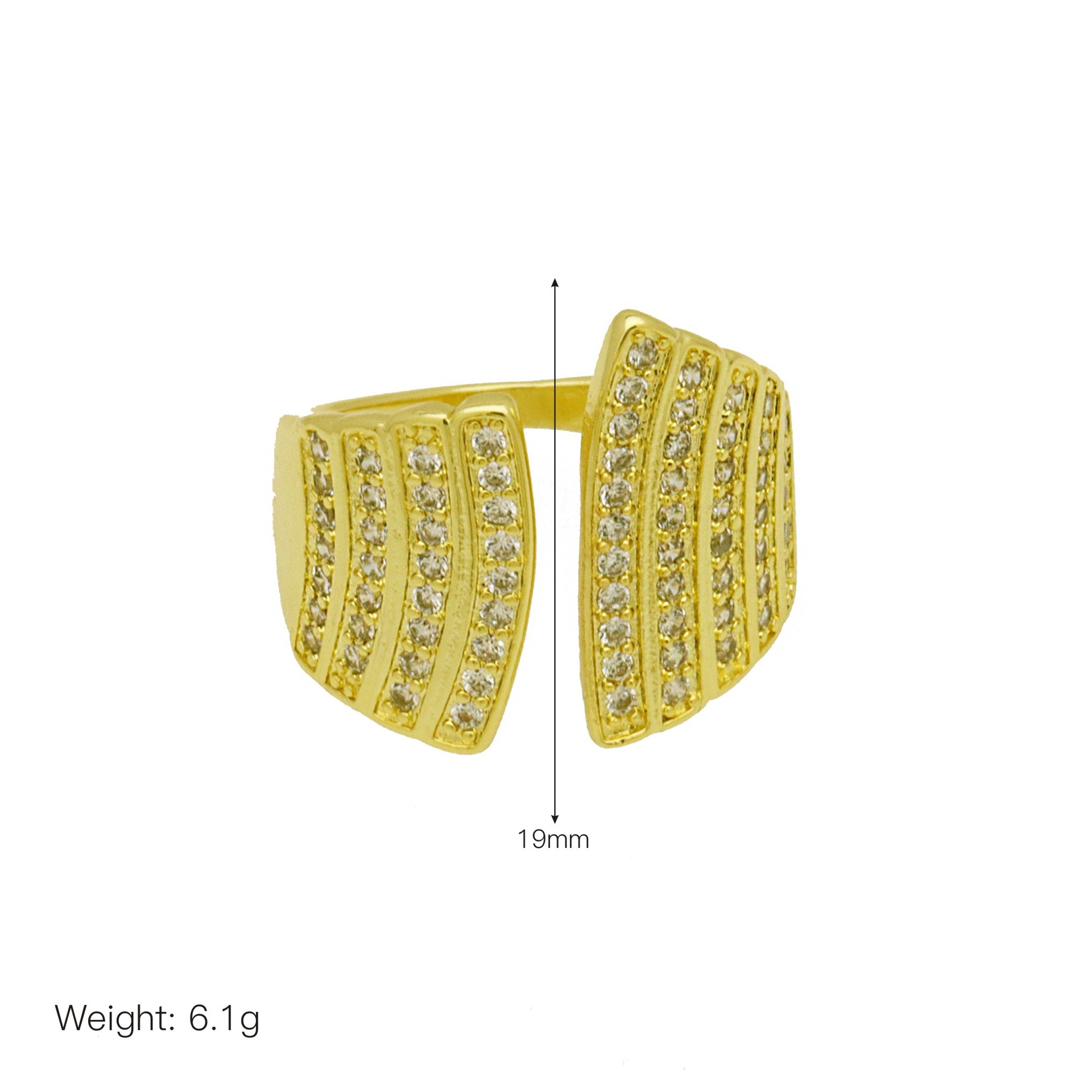 Joyería Al Por Mayor Exagerado Geométrico Cobre Circón Metal Mixto Embutido Anillos Abiertos display picture 6