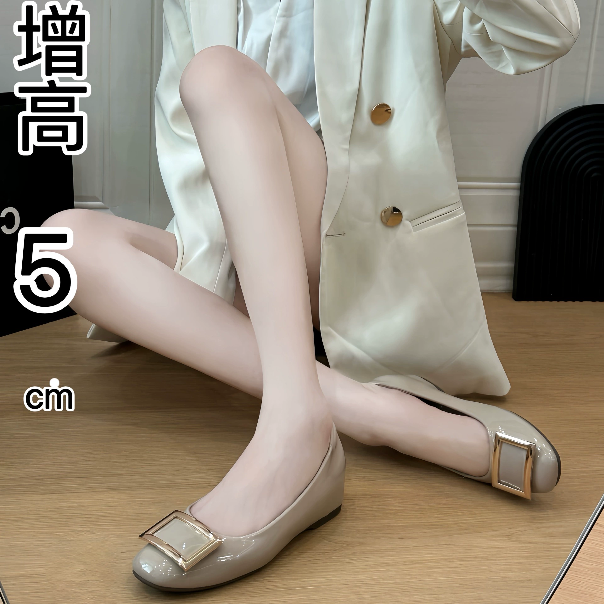 Слон серый лакированный ~ Классическая квадратная пряжка темперамент увеличивается