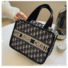 Thousand Birds Pattern Makeup Bag Large Capacity High-Quality Internet Famous Ins Storage Bag Handbag for Women 