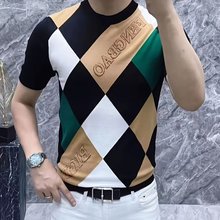 清仓捡漏~专柜撤回尾单大牌外贸男装夏季冰丝短袖t恤休闲修身体恤