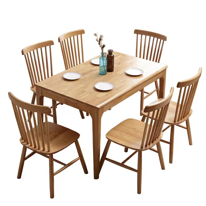 Nórdico mesa de comedor y silla combinación pequeño apartamento de madera maciza mesa de comedor occidental moderno simple japonés rectangular mesa de comedor casa