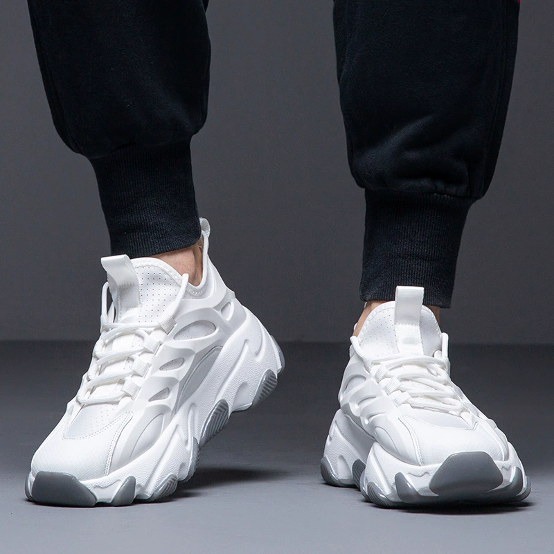 Mesh extra large sports shoes for leisure, high casual footwear platform, plus size, 2025 years