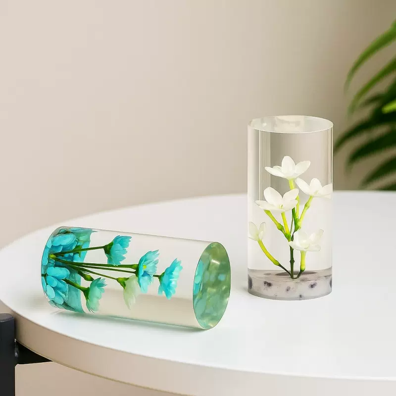 跨境diy镜面圆柱体硅胶模具 水晶滴胶干花标本制作家居装饰摆件