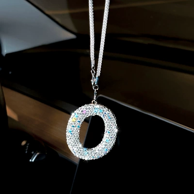 Mirror Decoration, Car Interior Decoration: Car hanging - pendant-diamond-letter-o
