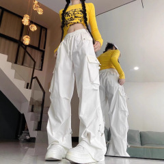 美ラード工装ズボン女春夏高腰がやせているファッション高街ヒップホップジャズダンスゆるいカジュアルパンツ