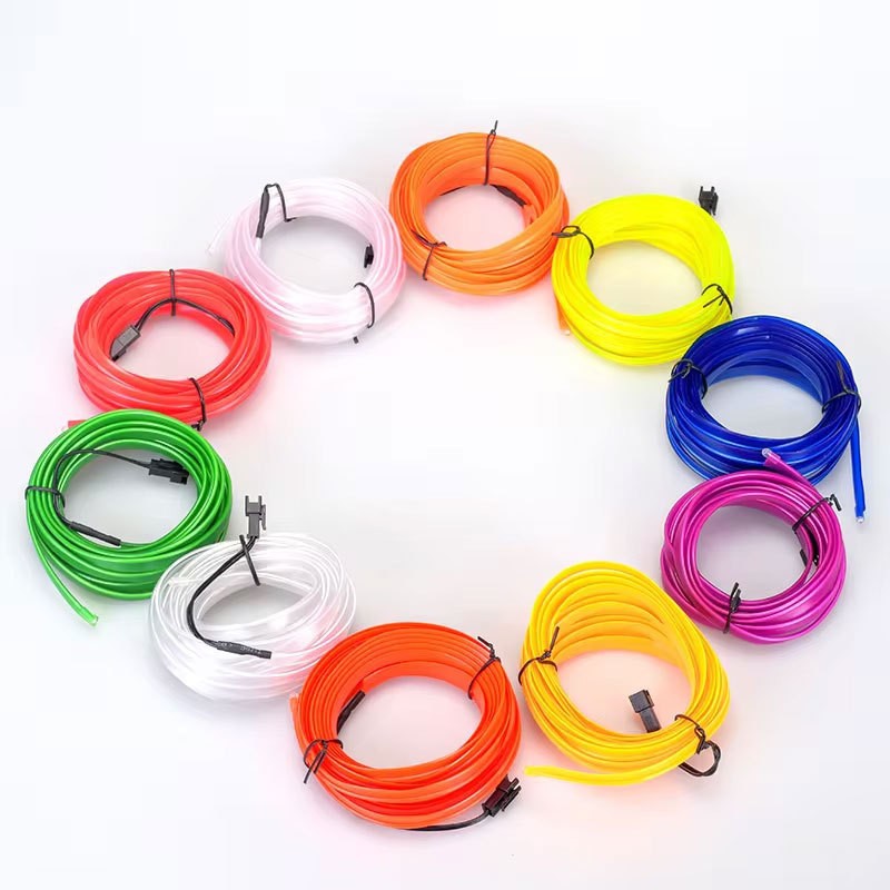 3m Car Led Cold Light Strip with Edge, 3m Meter Interior Atmosphere Light Strip, Clip-On Luminous Strip, Cigarette Lighter, 9 Colors