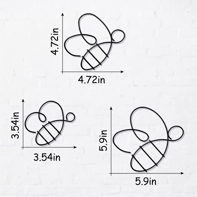 Moderno simple abeja forma artesanía de hierro creativo metal alambre artesanía decoración de la pared decoración del hogar Decoración de la pared suave