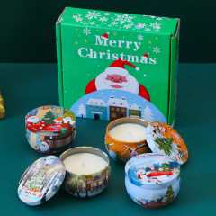 クリスマスの香りのキャンドル ギフトボックス セット 無煙大豆ワックスの香りの卸売外国貿易の4パックのクロスボーダー輸出
