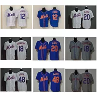 MLB майка Metropolitan 12 #20 #18 #48 # вышивка бейсбольный костюм бейсбол майка mets jersey