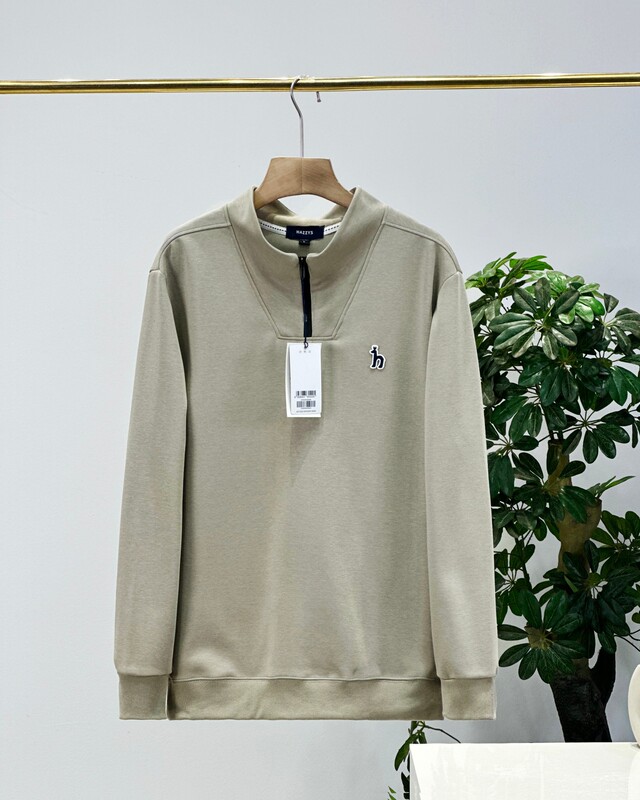 Hazzys/哈吉斯25秋季新款男士半拉链立领华棉卫衣一件代发|undefined