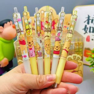 New Winnie the Pooh Metal Hook Press Pen st Refill 0.5mm Student Gel Pen 0657