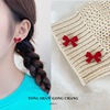 Earrings with bow, advanced ear clips, simple and elegant design, internet celebrity, high-quality style