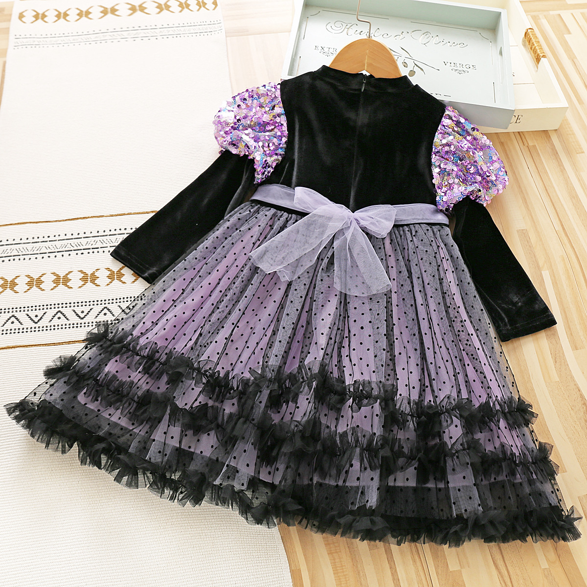 Niña coolomi Lolita princesa vestido de los niños de manga larga oscuro pettiskirt bebé otoño ropa coolomi vestido