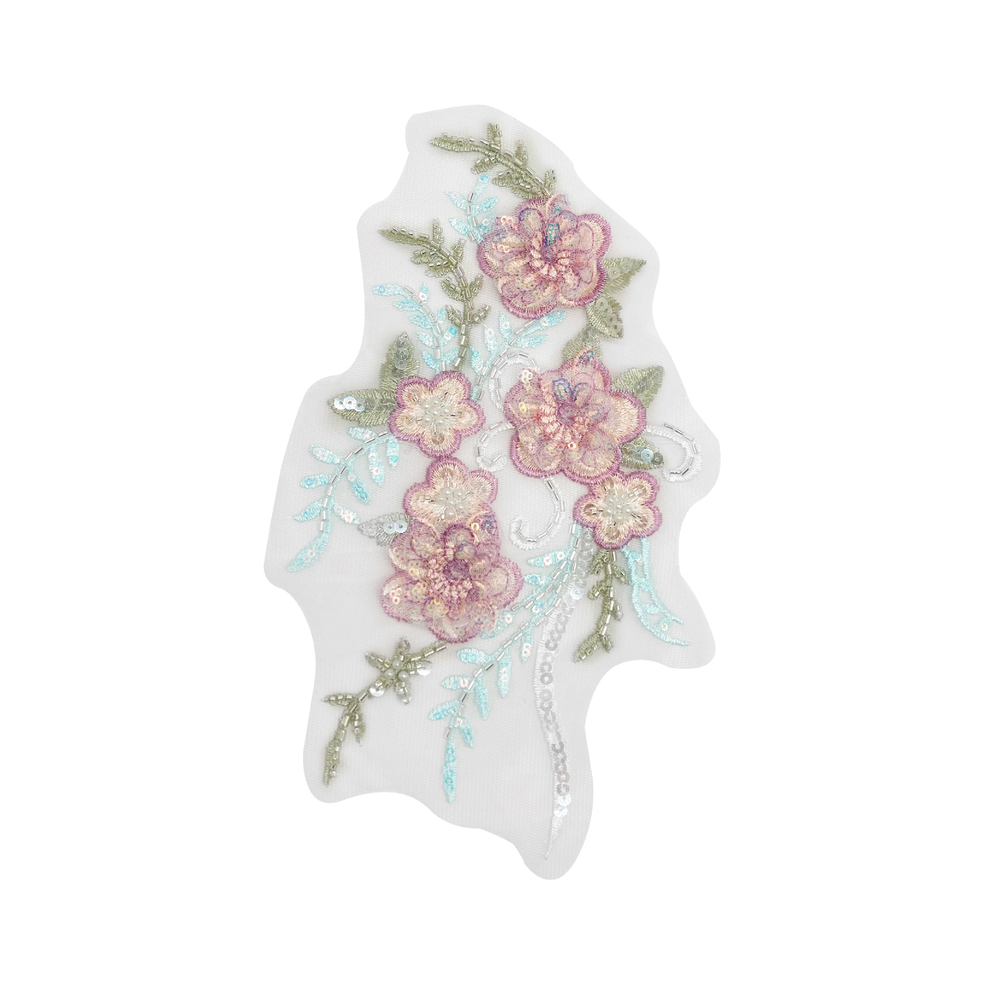 Color tridimensional bordado floral tela pegatina malla fondo lentejuelas artesanía decoración flor ropa accesorios de boda bricolaje image 7