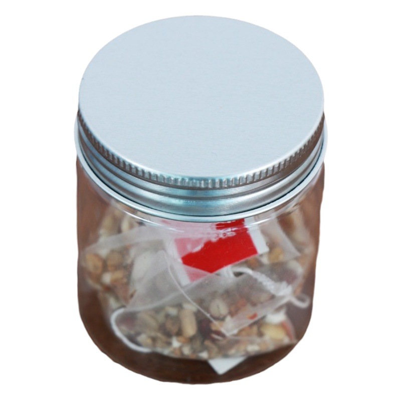Cubierta de aluminio de plástico transparente tarro de comida en stock al por mayor nueces granos merienda miel sellado tarro botella de boca ancha para mascotas