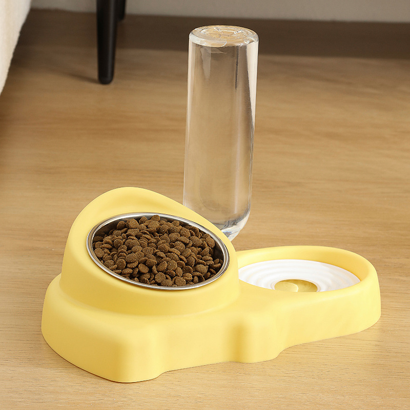 Fabricante nuevo tazón doble para mascotas tazón de agua de grano en un tazón de cerámica anti-volquear tazón de perro gato alimentador de agua potable