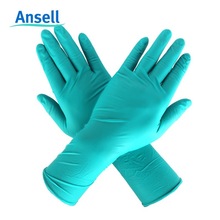 Ansell安思爾92-605加長型一次性食品級綠色防化丁腈手套實驗室