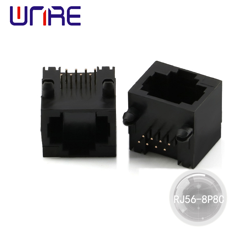 维诺尔厂销 网络连接器母座接口RJ56-8p8c全塑立式连接器网络插座