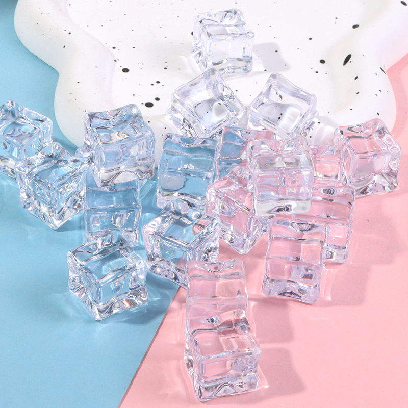 18mm minimal wind simulation transparent concave and convex acrylic ice square small ice diy jewelry accessories wholesale