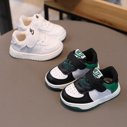 Children's sports shoes for boys and girls, 2024 spring and autumn Korean version of boys' baby shoes, single shoes, toddler shoes, small white shoes