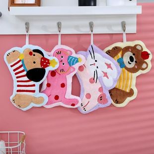 New Cute Puppy Bear Children's Unisex Hand Towel Kitchen Hanging Lint-Free Absorbent Cartoon