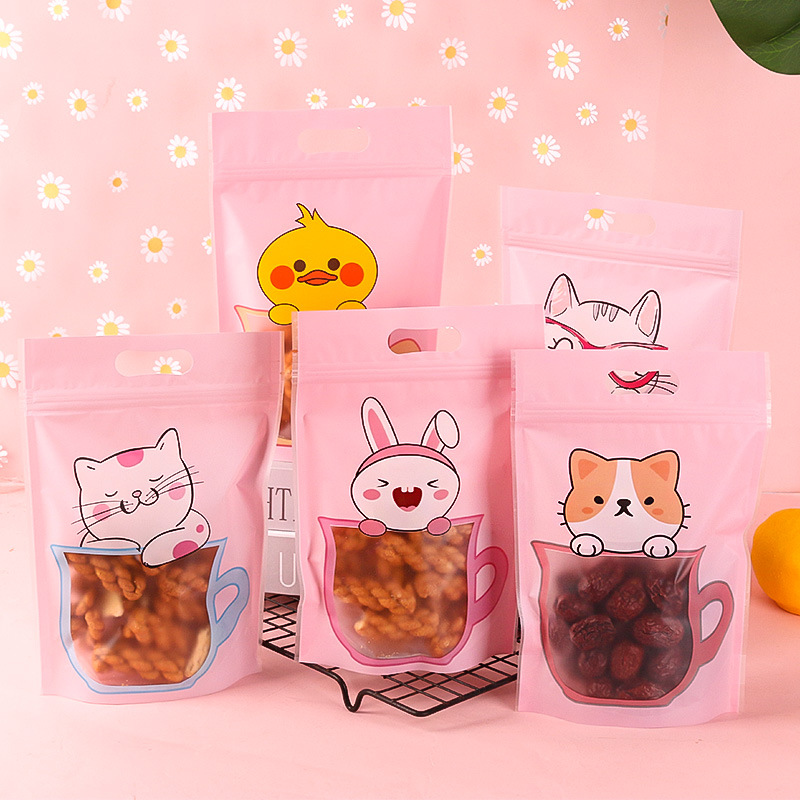 Año nuevo comida ziplock bolsa de dulces para hornear copo de nieve crujiente turrón galleta burro ocultar gelatina pastel bocadillo plástico sellado bolsillo