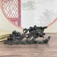 古玩复古铜器收藏镀铜布袋弥勒佛家居客厅书房办公室桌面装饰摆件