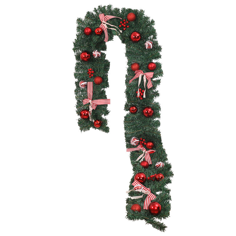 2.7m クリスマス籐グリーンスプレー白装飾ドア階段手すり窓レイアウト小道具メーカー卸売|undefined