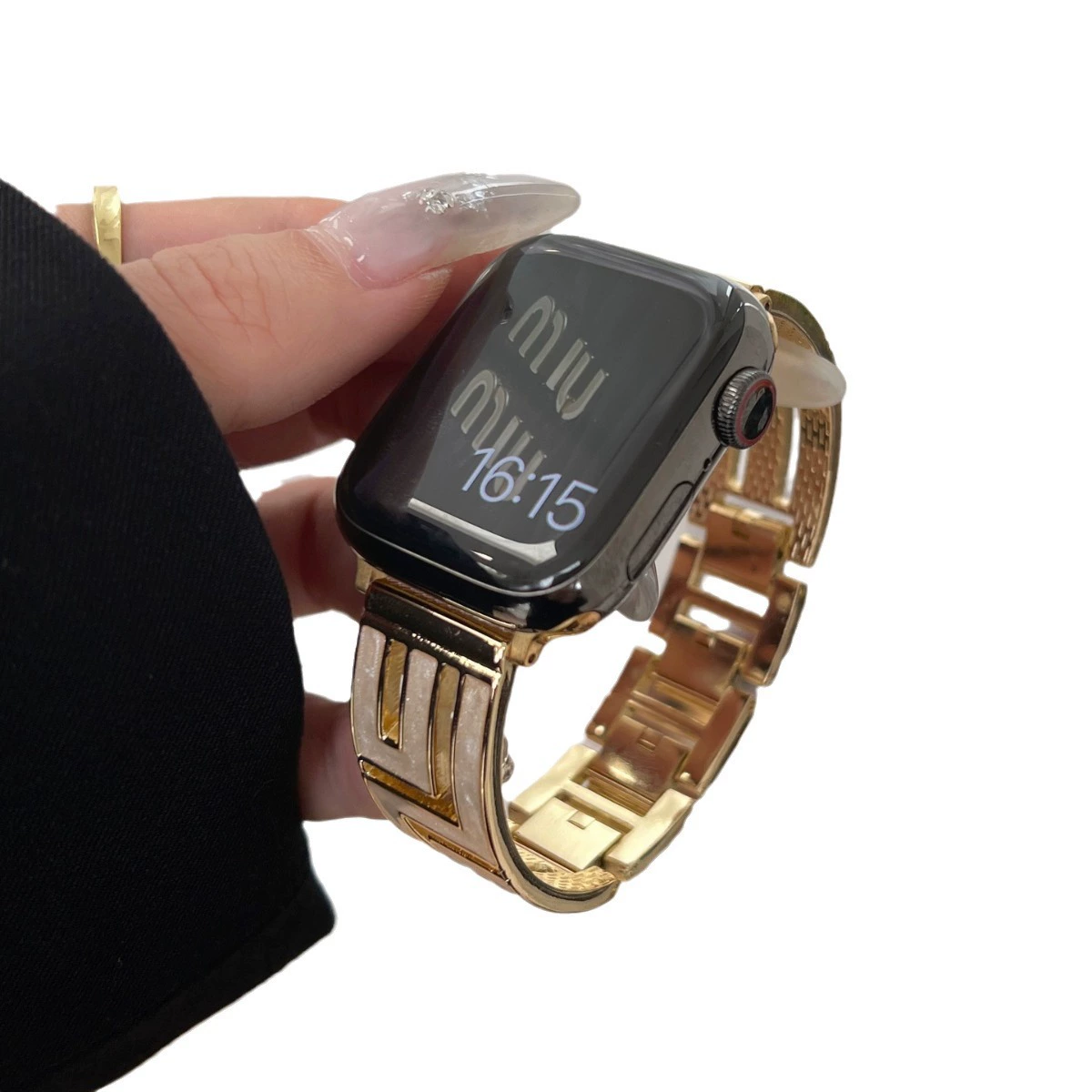 Подходит для Apple Watch Applewatch10 ремешок S9 украшенный бриллиантами металлический браслет iwatch87 поколение SE темперамент