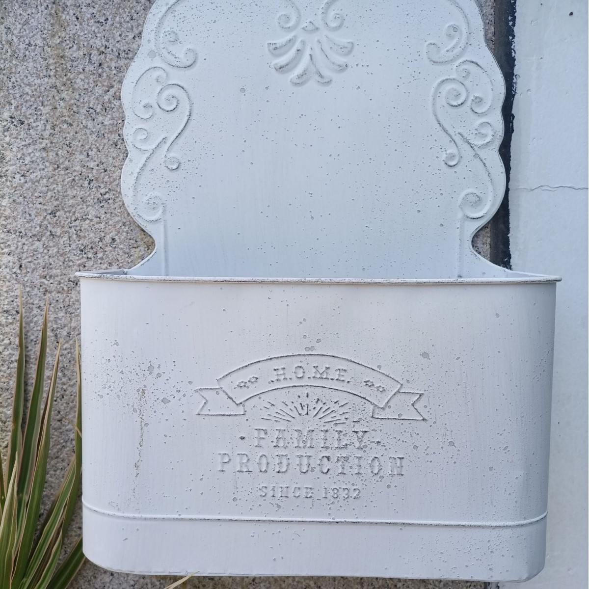 벽 매달려 직사각형 꽃 양동이 1832 흰색