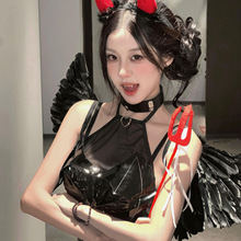见习魔女*万圣节服装cos小恶魔万圣穿搭裙子性感连衣裙女纯欲皮裙