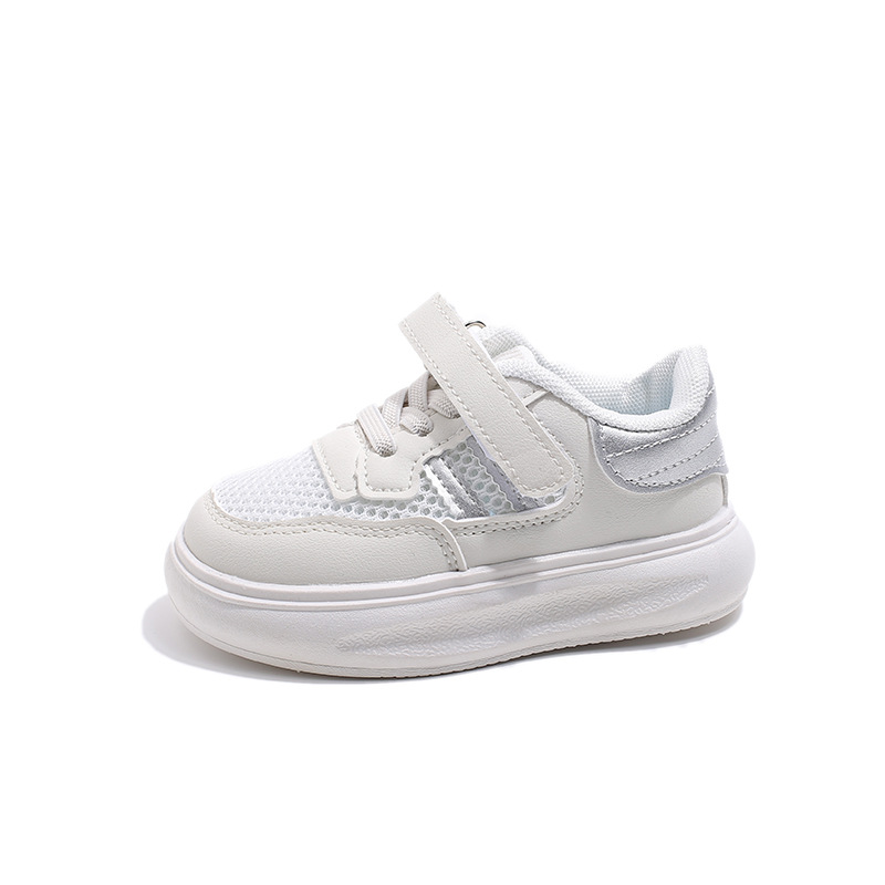 Zapatos de verano para niños 2025, zapatillas con recortes, malla única, zapatos blancos para niños, zapatos transpirables para bebés niñas, zuecos casuales.