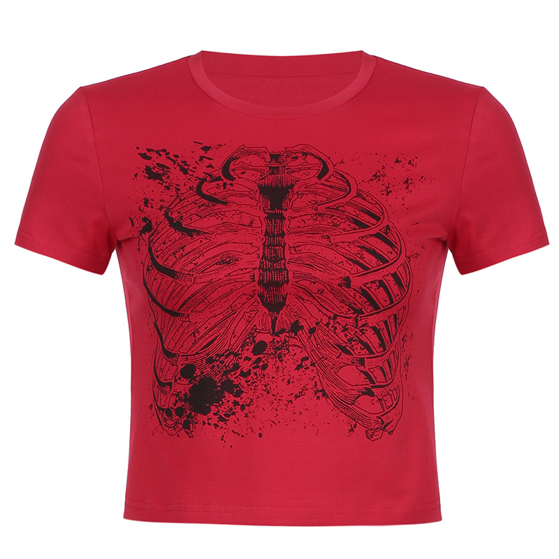 new breastbone contrast printing t-shirt Nihaostyles wholesale clothing vendor NSSSN75212