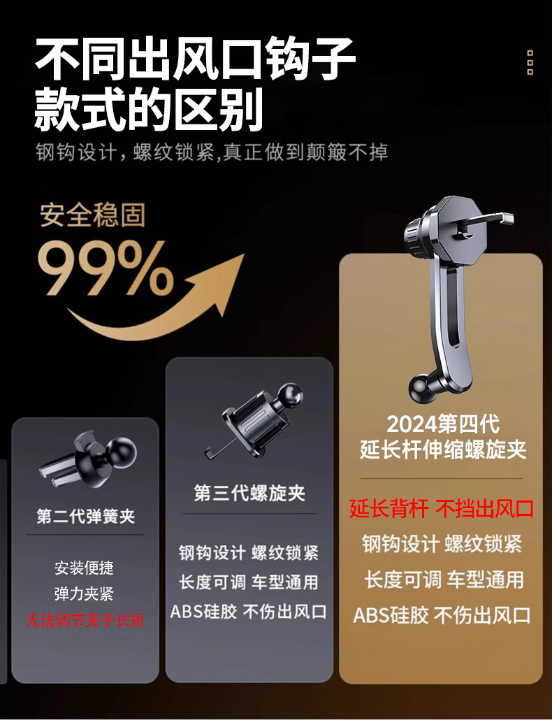 Mini Car Mount for Mobile Phone 2026 New Model Car Navigation Vehicle-Mounted Fixed Air Vent Car Support Bracket Gravity