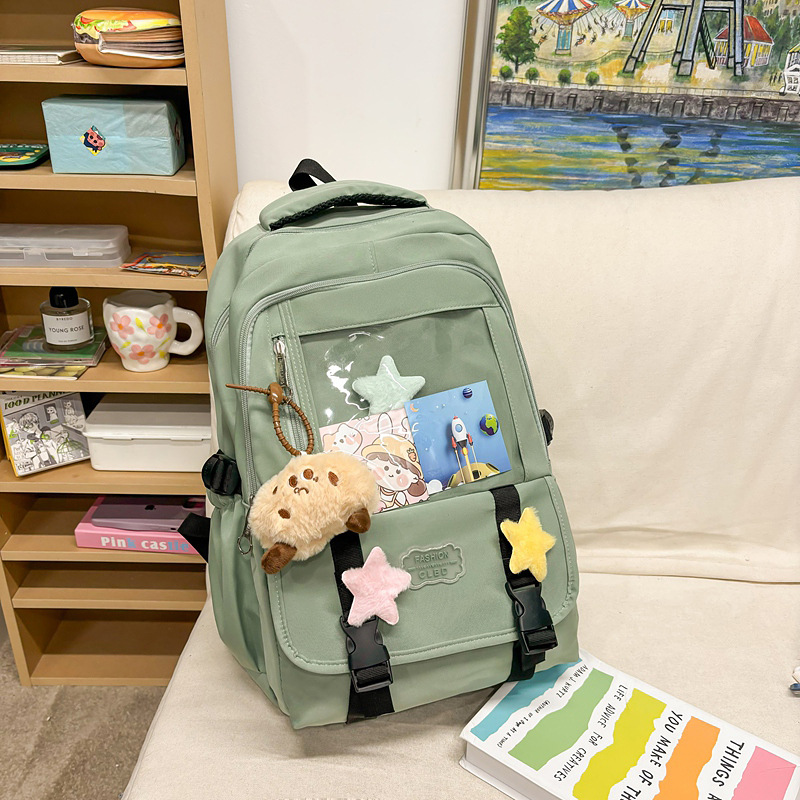 Nueva versión coreana de la pequeña mochila fresca de nailon de gran capacidad para estudiantes de secundaria y preparatoria Mochila japonesa de alto valor